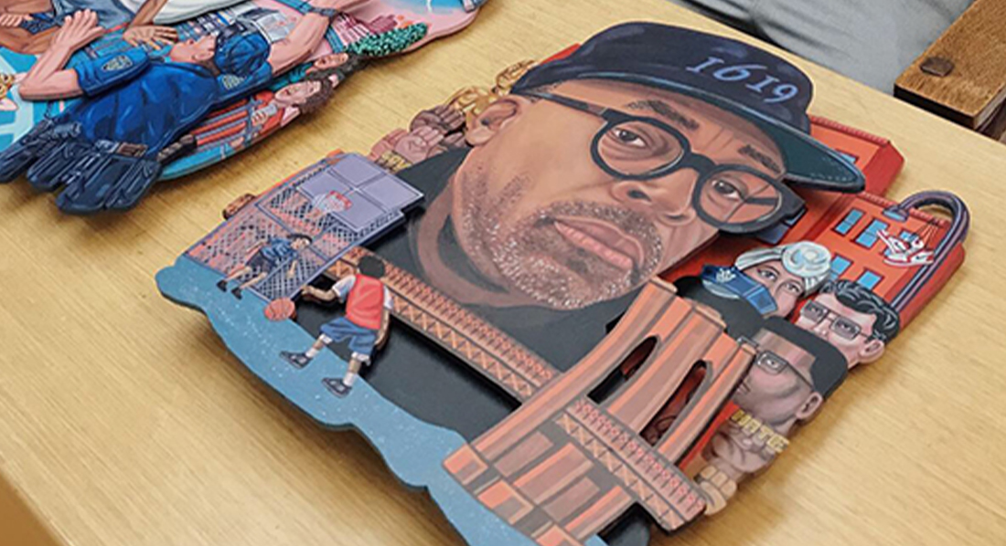 Alumni John Dessereau's illustrations of Spike Lee