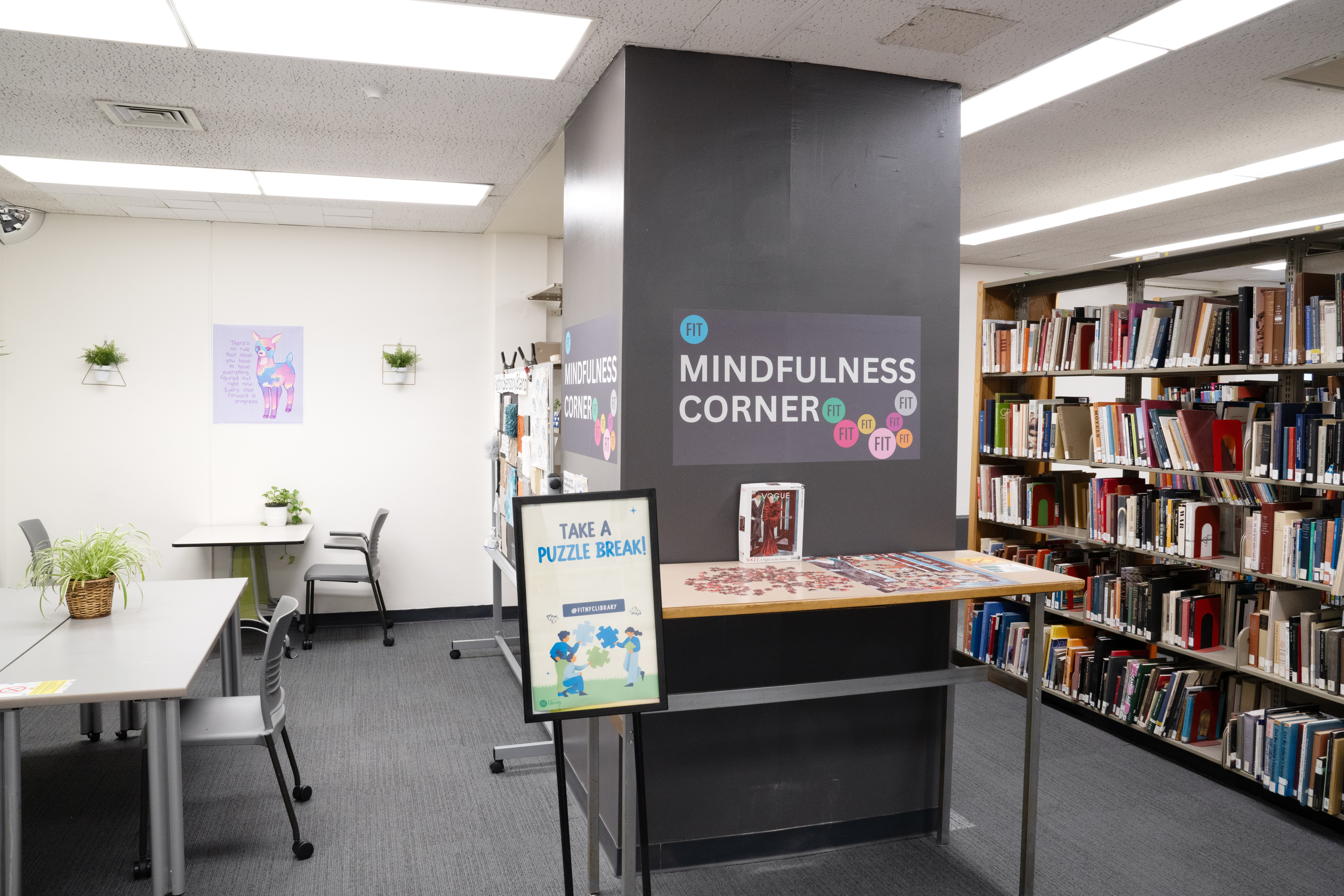 A picture of the library's mindfulness corner