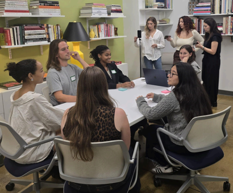 focus group attendees sitting around a table