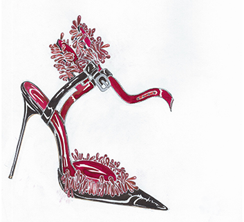 Sketch by Manolo Blahnik