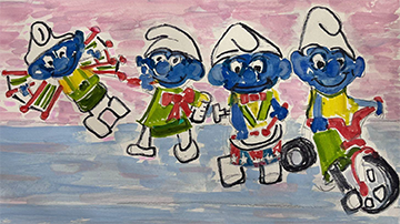 drawing of smurfs
