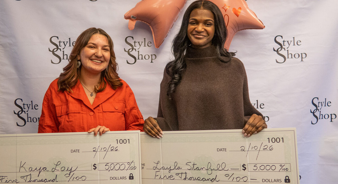 Fashion Business Management students Kaya Loy and Layla Stanfill 
