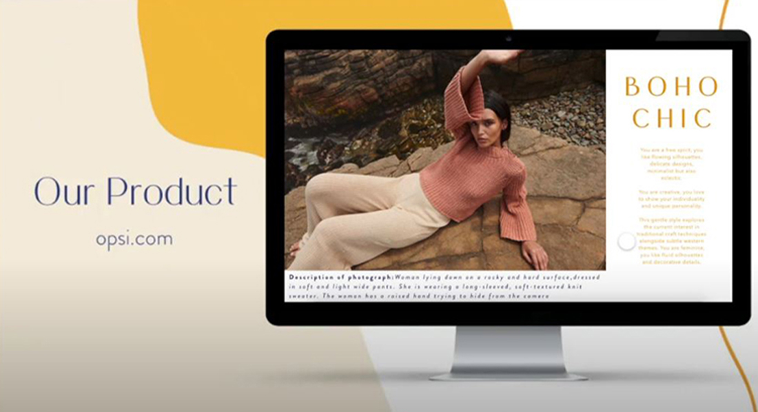 computer screen featuring Boho Chic website