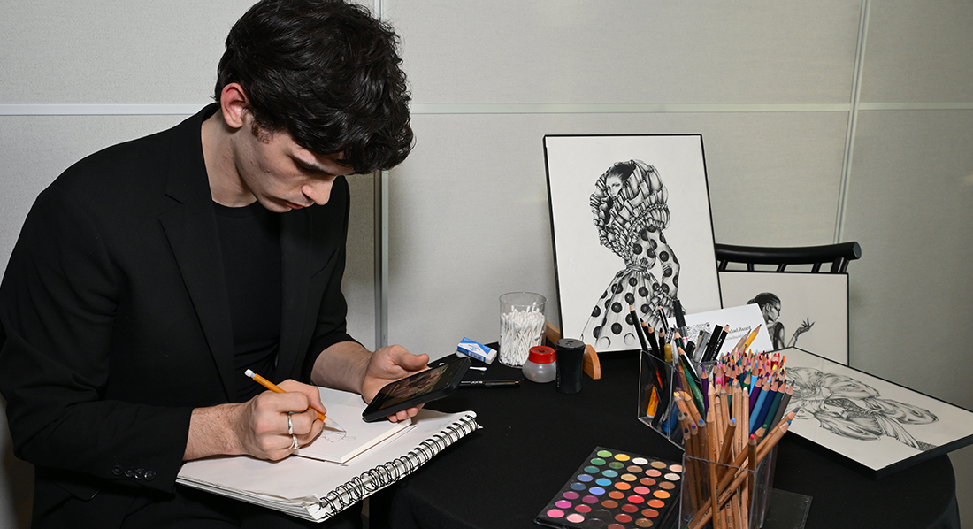 Illustrator oa the 2025 FIT Annual Gala