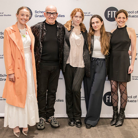 Bob Fisch stands with the winners of his Entrepreneurial Excellence Awards (from left): Lawson Park, Fisch, Erin Moronell, Abbey DeFulviis, and Jessica Schneider.