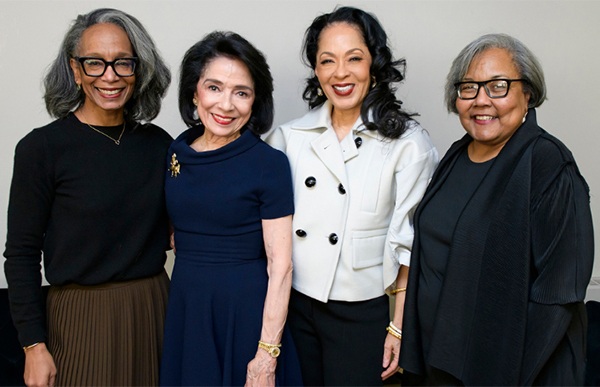 From left: Robin Givhan, President Joyce F. Brown, Debra Martin Chase, and Julieanne Richardson. Photo by Cat Trzaskowski.