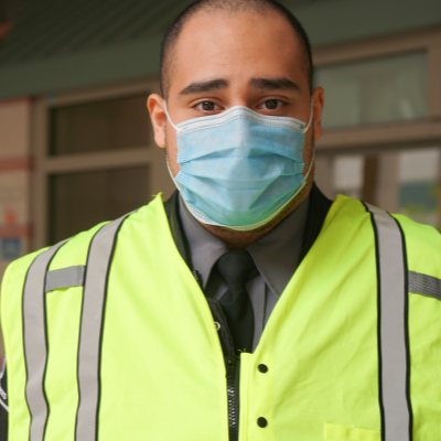 Public Safety officer in mask