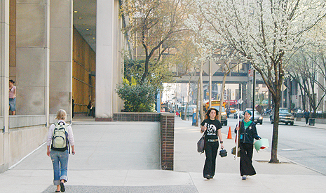 students walking on 27th street