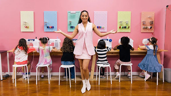 Layana Aguilar on the set of her Disney show