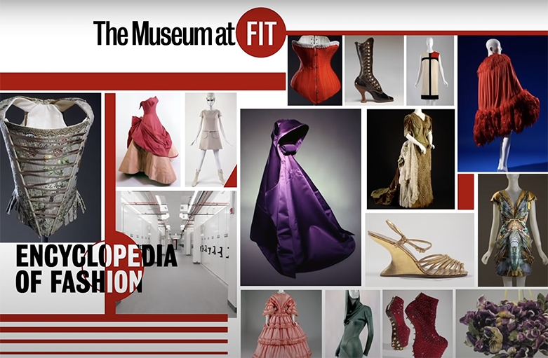 a collage of MFIT's storage and collection of fashion objects